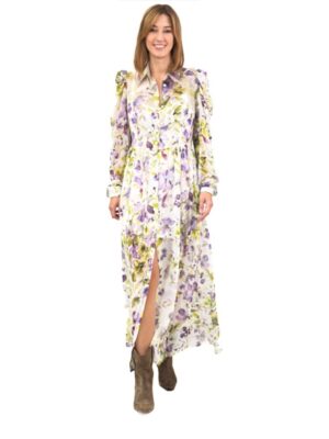 SUKIENKA KOSZULOWA DŁUGA W KWIATY SILENCE SLAB4138