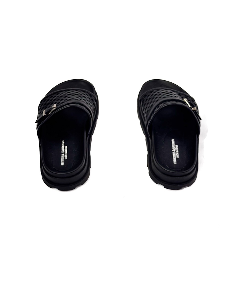 KLAPKI CZARNE SKÓRZANE SAN13 - obrazek 3