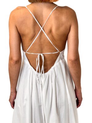 SUKIENKA DŁUGA BIAŁA Z ODKRYTYMI PLECAMI VICOLO TB2605