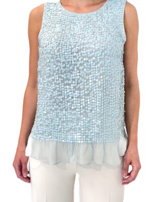 BLUZKA BŁĘKITNA Z CEKINAMI CRISTINAEFFE 8PF 1252