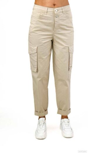 BEŻOWE SPODNIE BOJÓWKI ZE ZWĘŻANĄ NOGAWKĄ MOS MOSH 161910