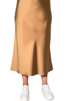 SATYNOWA BRĄZOWA DŁUGA SPÓDNICA IMPERIAL GHI55JBA