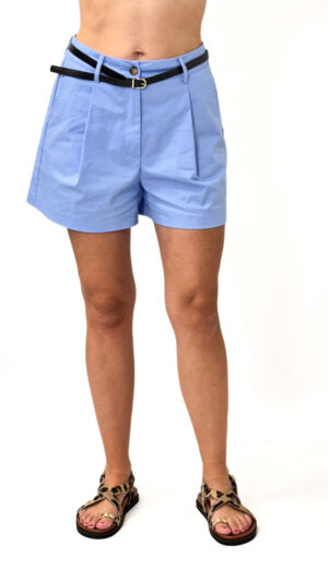 KRÓTKIE SPODENKI NIEBIESKIE Z PASKIEM Z BAWEŁNY IMPERIAL D9990032T