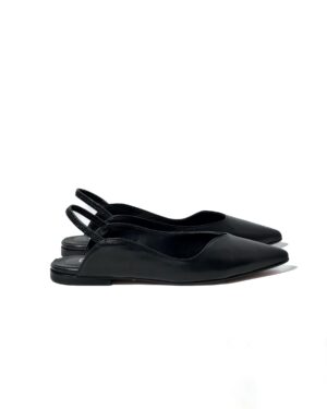 CZARNE SKÓRZANE SANDAŁY W SZPIC Z ODKRYTĄ PIĘTĄ OVYE DELIA2478