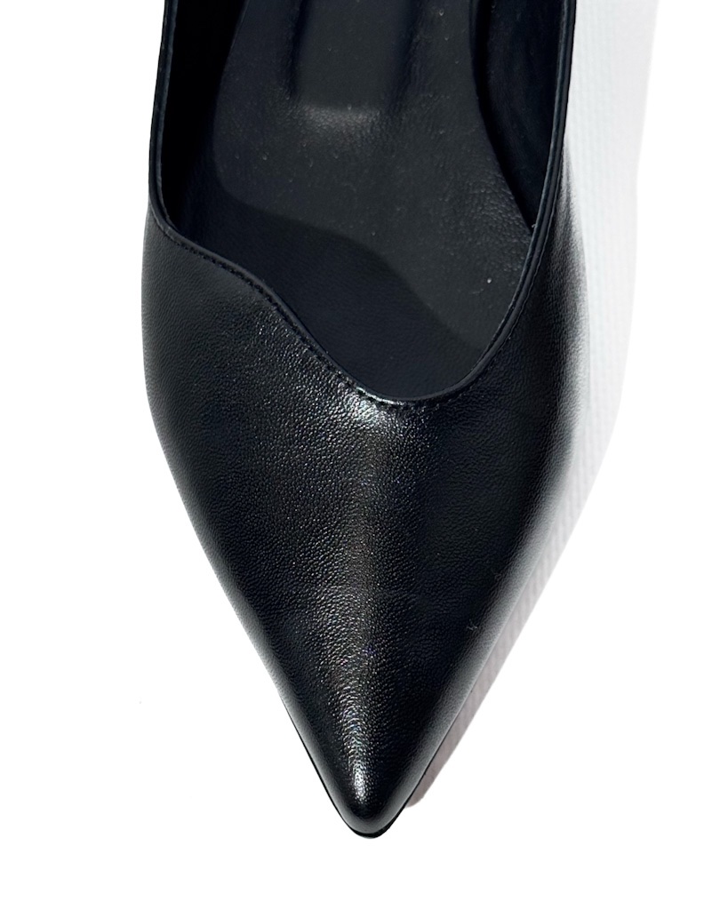 CZARNE SKÓRZANE SANDAŁY W SZPIC Z ODKRYTĄ PIĘTĄ OVYE DELIA2478 - obrazek 4