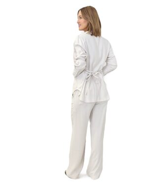KOMPLET BEŻOWE LUŹNE SPODNIE I KOSZULA Z WISKOZY MAKE A WISH LISA