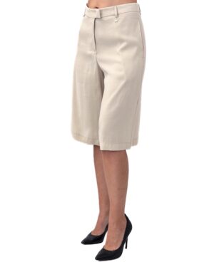 KRÓTKIE SPODENKI DAMSKIE BEŻOWE BERMUDY W37S1077