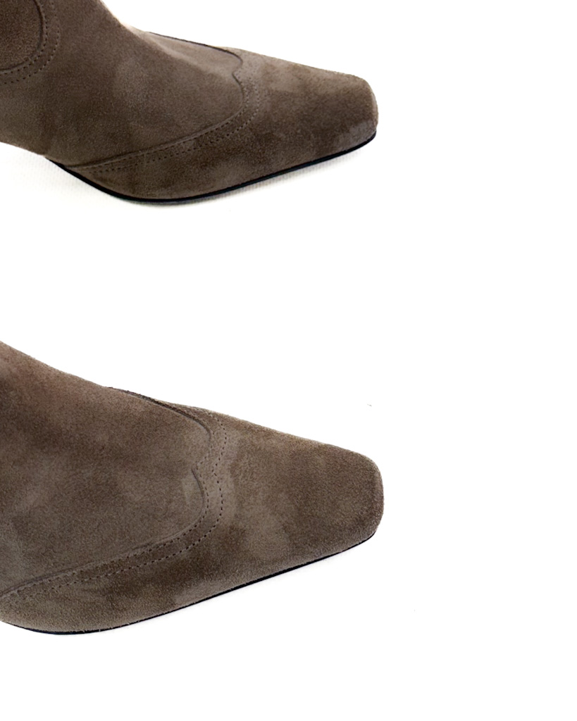 ZAMSZOWE CAMELOWE BOTKI DAMSKIE NA OBCASIE LESTROSA V128 - obrazek 7