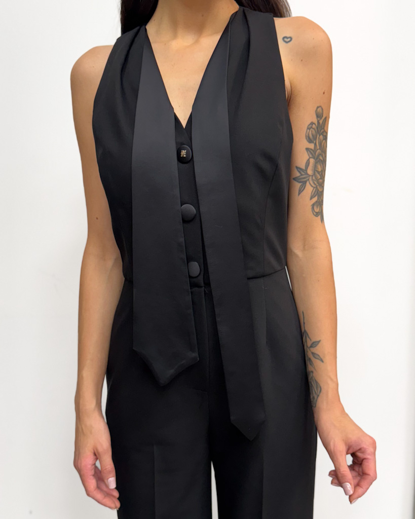 CZARNY ELEGANCKI KOMBINEZON IMPERIAL Y551 - obrazek 2