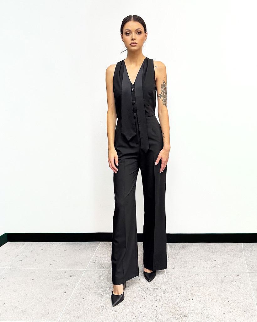 CZARNY ELEGANCKI KOMBINEZON IMPERIAL Y551