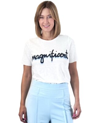 T-SHIRT DAMSKI BIAŁY Z NADRUKIEM MARGITTES 27390 2424