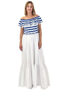 DŁUGA BIAŁA SUKIENKA Z RĘKAWEM CRISTINAEFFE 7756