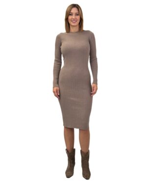 BEŻOWA SUKIENKA Z DZIANINY KONTATTO 3M0129