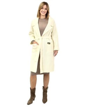 ŚMIETANKOWY SWETER WIĄZANY W TALII ROBERTA BIAGI CAP0633