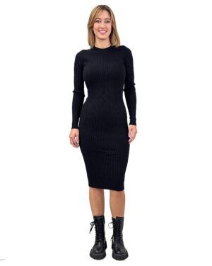 SUKIENKA Z DZIANINY CZARNA KONTATTO 3M0129