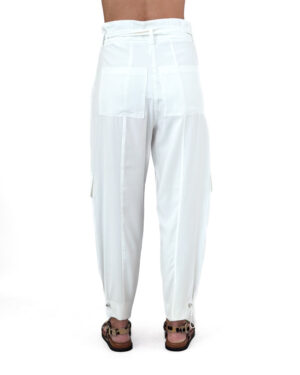 kremowe spodnie damskie cargo