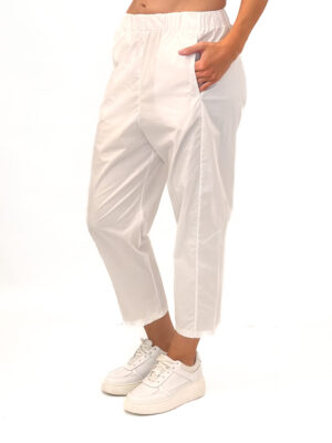 CIENKIE BIAŁE SPODNIE Z MATERIAŁU IMPERIAL P4B5JFP