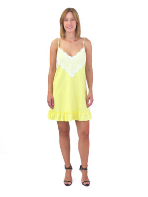 ŻÓŁTA SUKIENKA NA RAMIĄCZKACH PINKO AFRO