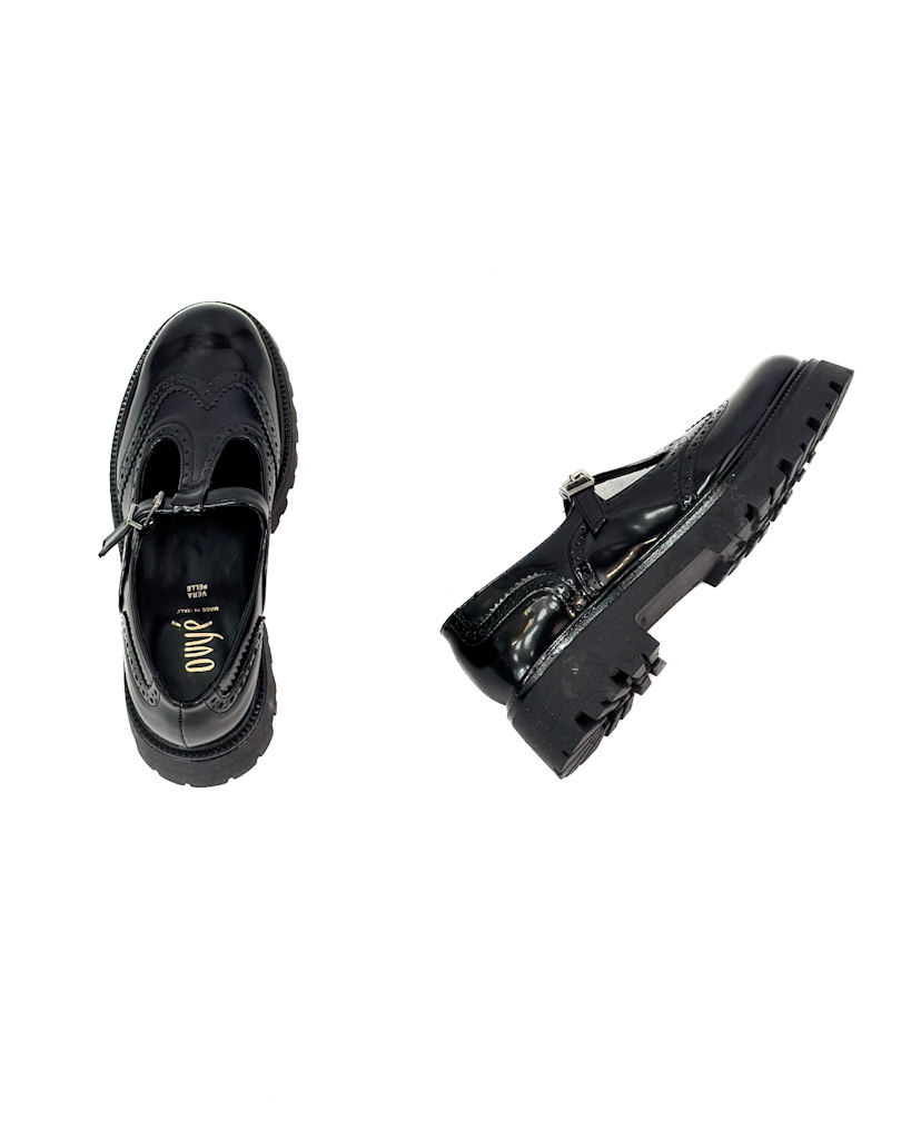 CZARNE DAMSKIE SKÓRZANE PÓŁBUTY OVYE LF600 - obrazek 4