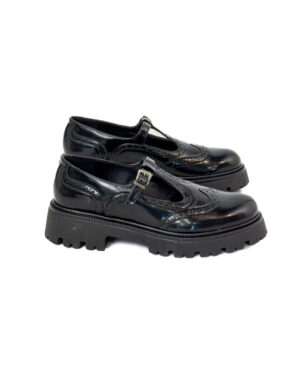 CZARNE DAMSKIE SKÓRZANE PÓŁBUTY OVYE LF600