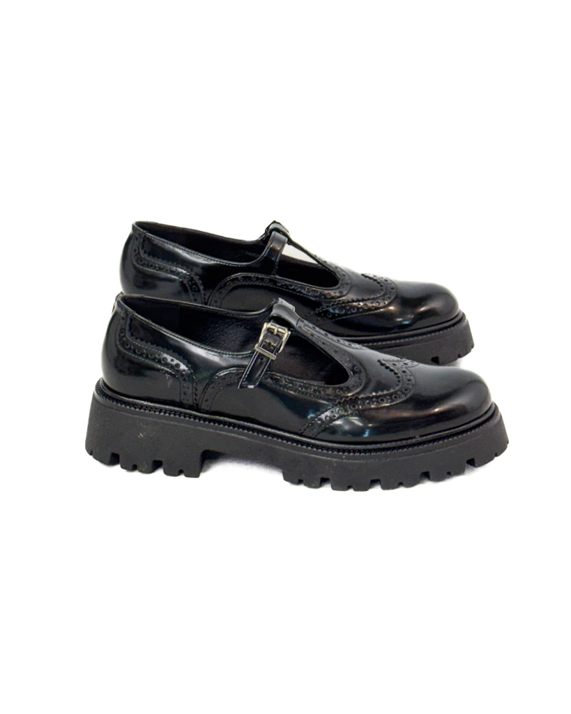 CZARNE DAMSKIE SKÓRZANE PÓŁBUTY OVYE LF600