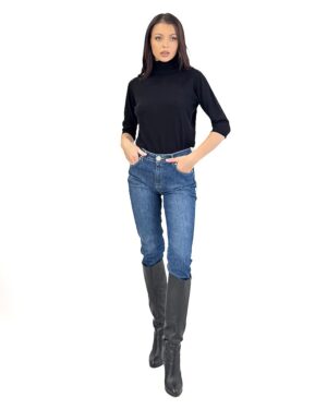 CZARNY GOLF Z KRÓTKIM RĘKAWEM KONTATTO 3M0823CN