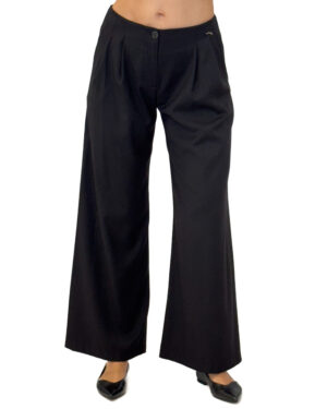 CZARNE SPODNIE Z MATERIAŁU SOUVENIR N36Z