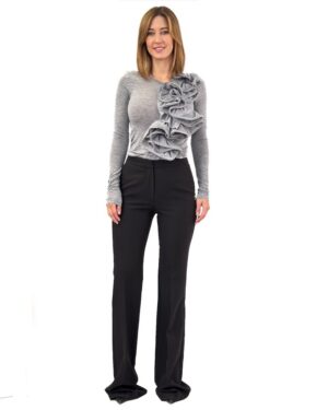 SZARA BLUZKA Z FALBANAMI IMPERIAL TW94KAP