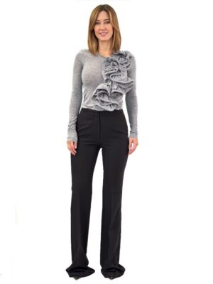 SZARA BLUZKA Z FALBANAMI IMPERIAL TW94KAP