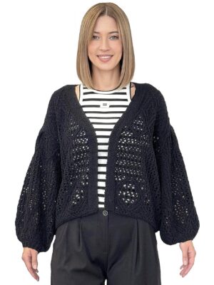 CZARNY KRÓTKI KARDIGAN SWETER MOS MOSH 170870