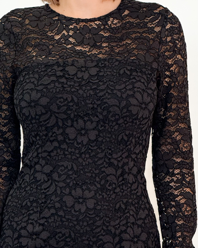 CZARNA KORONKOWA SUKIENKA MINI IMPERIAL A9990019U - obrazek 3