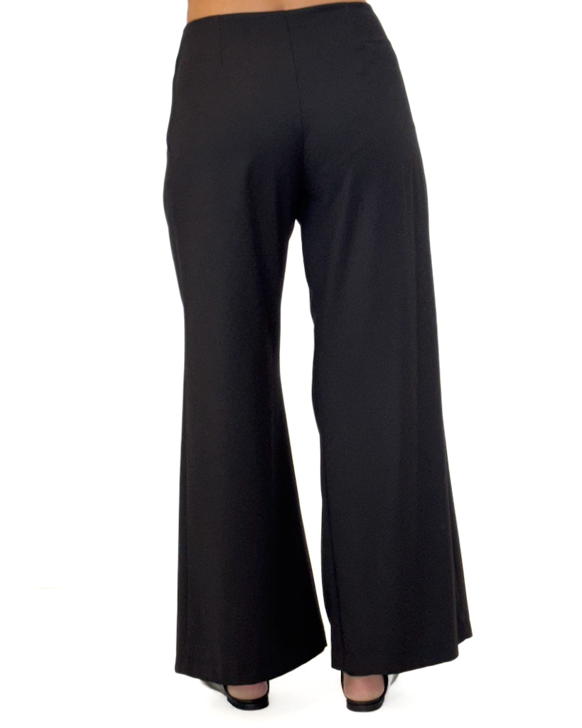 CZARNE SPODNIE Z MATERIAŁU SOUVENIR N36Z - obrazek 2