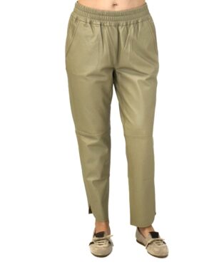 OLIWKOWE SKÓRZANE SPODNIE DAMSKIE MOS MOSH 146390