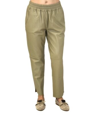 OLIWKOWE SKÓRZANE SPODNIE DAMSKIE MOS MOSH 146390