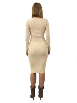 sukienka z materiał€ w prążek do kolan