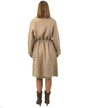 wiązany kardigan brązowy