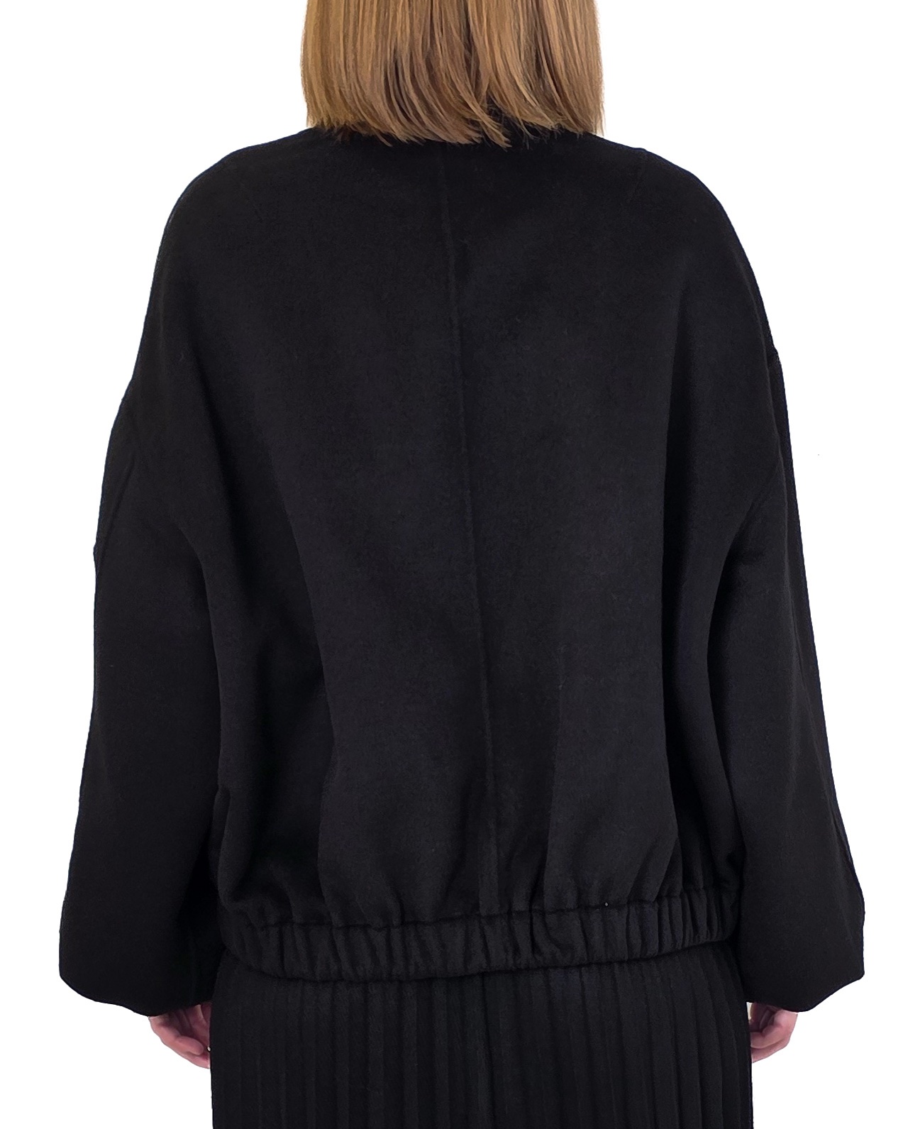 CZARNA KURTKA BOMBERKA Z WEŁNĄ VICOLO TF0076 - obrazek 3