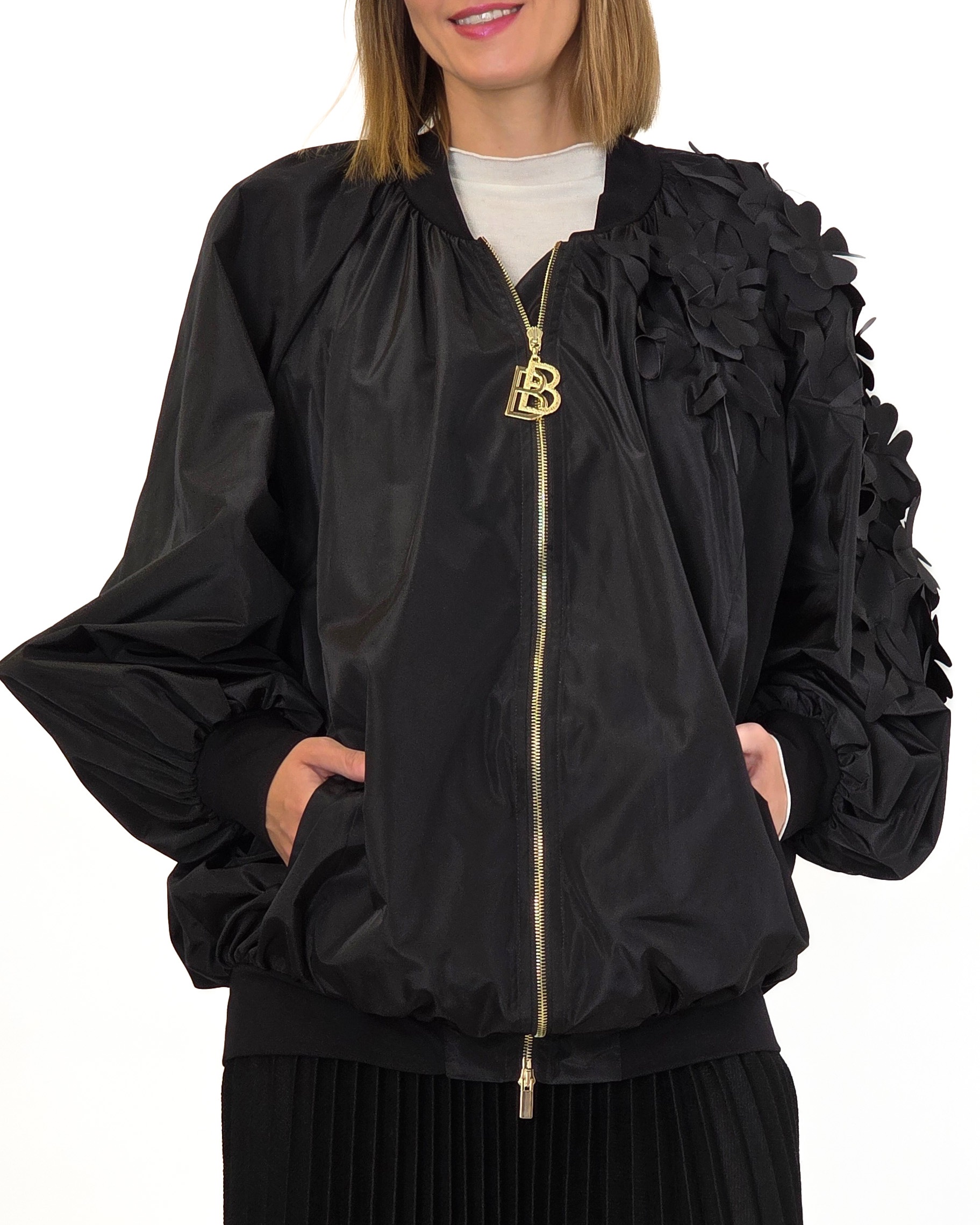 CZARNA KURTKA BOMBERKA BABYLON XMF0413 - obrazek 2