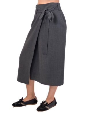 SZARA SPÓDNICA Z MATERIAŁU IMPERIAL GLV2IFU