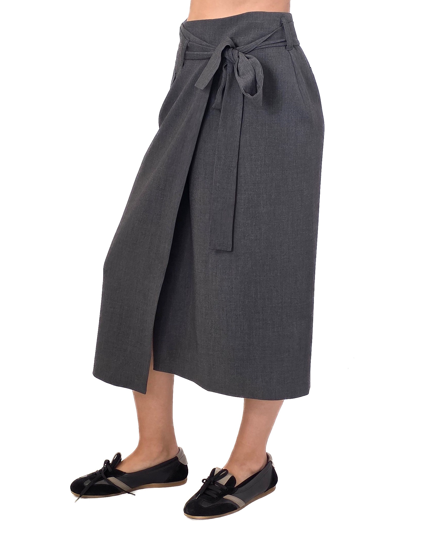 SZARA SPÓDNICA Z MATERIAŁU IMPERIAL GLV2IFU