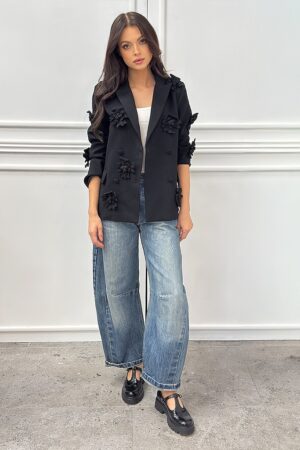 Czarna dwurzędowa marynarka damska Babylon GIACCA5