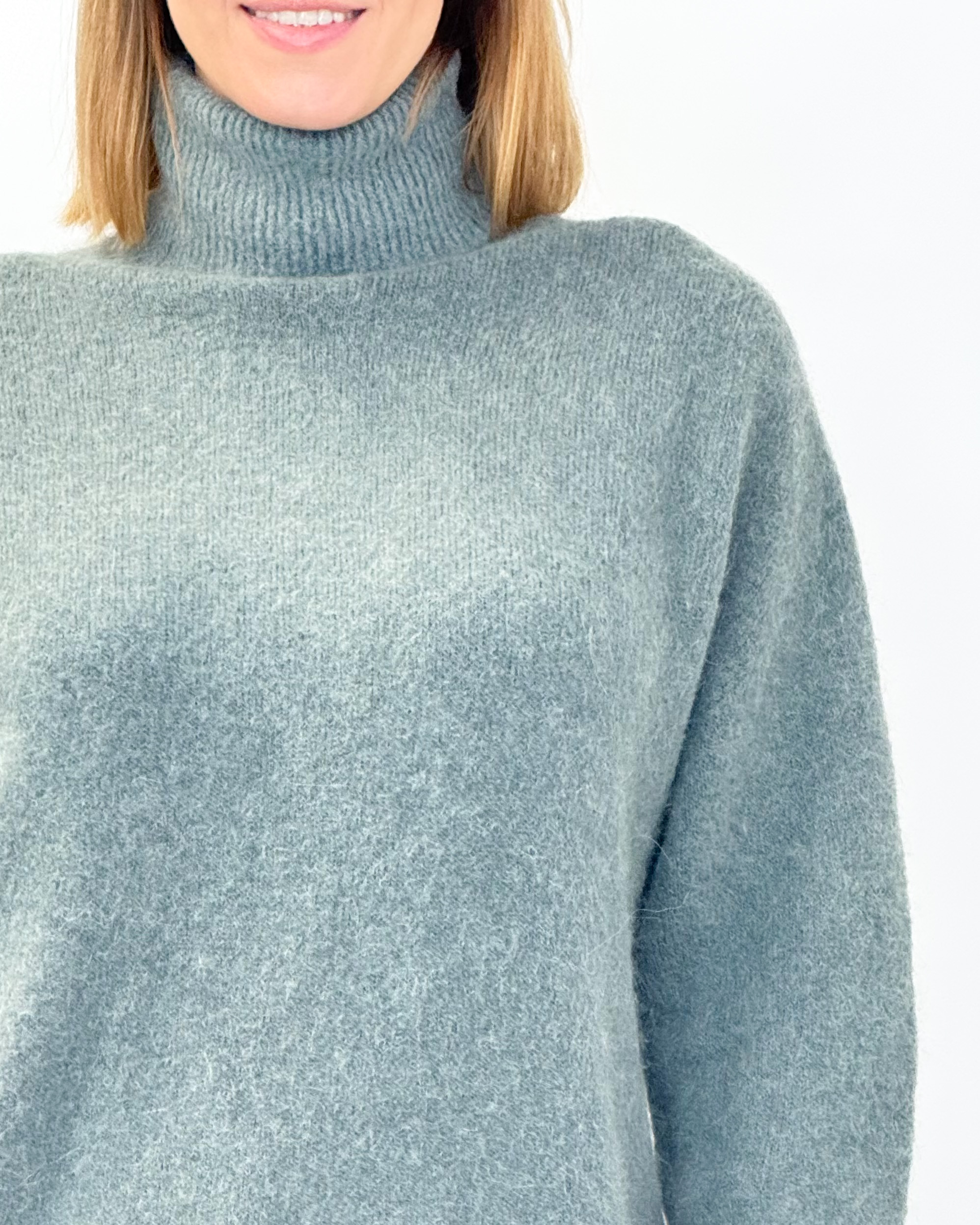 TURKUSOWY GOLF DAMSKI Z ALPAKĄ PIA B VIGA - obrazek 3