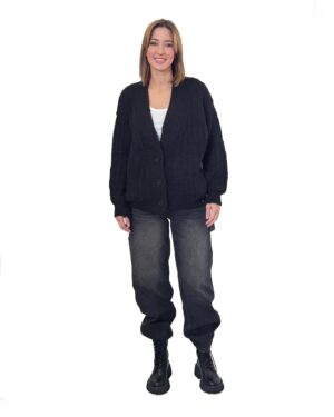 CZARNY GRUBY SWETER FELIZE ELIAS RUMELIS