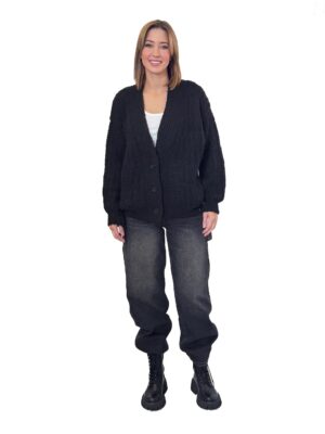 CZARNY GRUBY SWETER FELIZE ELIAS RUMELIS