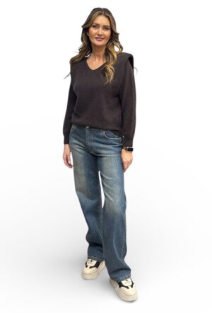 Niebieskie proste jeansy damskie PIA B JIQUA