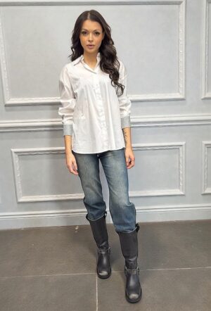 Niebieskie proste jeansy damskie PIA B JIQUA