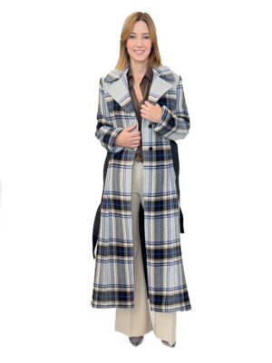 DŁUGI PŁASZCZ W KRATĘ PINKO MORMORARE