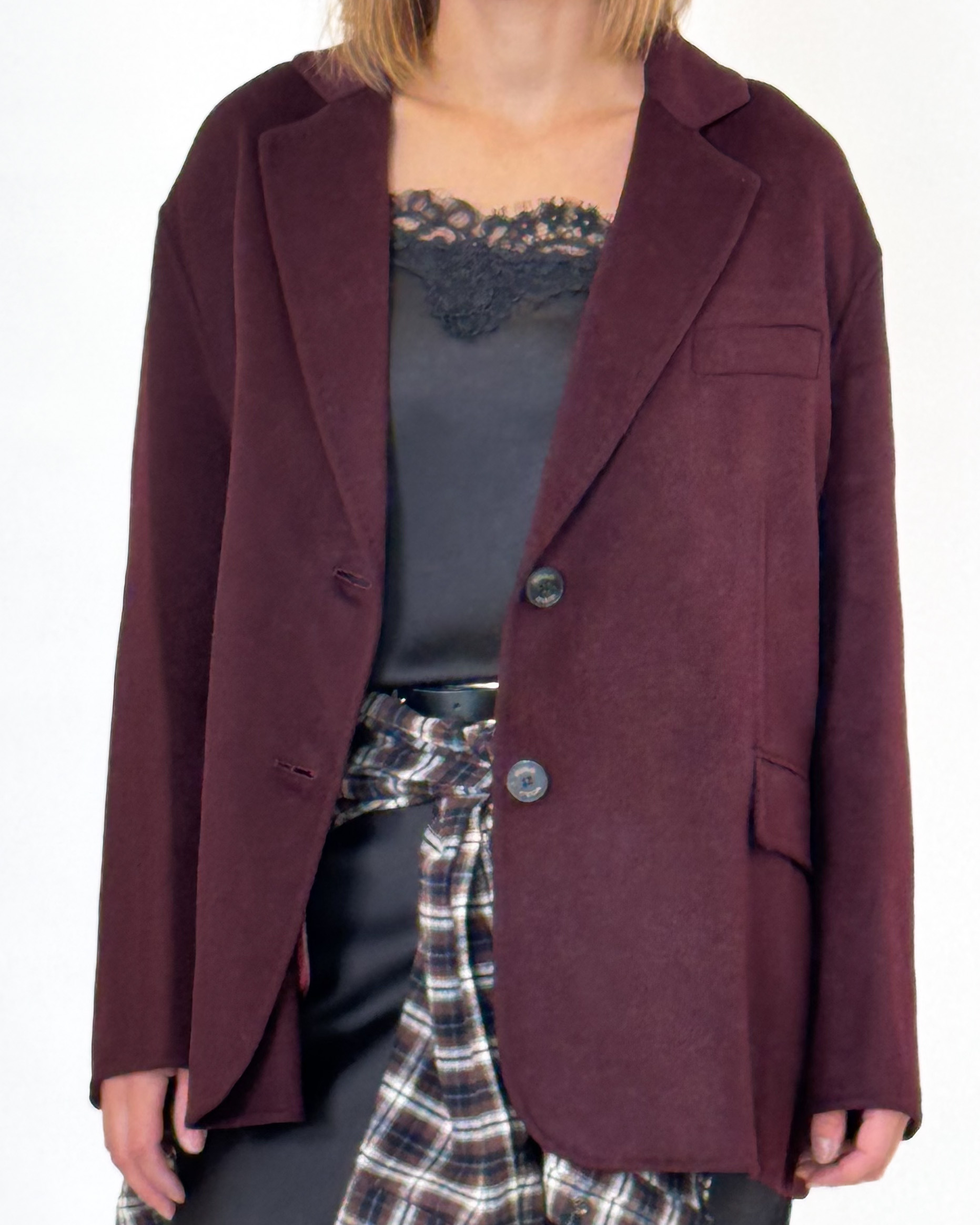 BORDOWY PŁASZCZ DAMSKI VICOLO TF0005 - obrazek 2