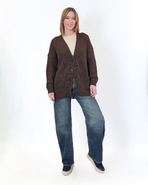 BRĄZOWY KARDIGAN DAMSKI VICOLO 33017F