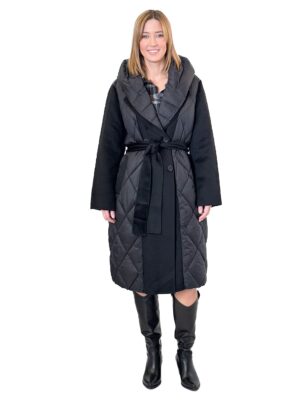 CZARNY PIKOWANY PŁASZCZ VICOLO TS0022